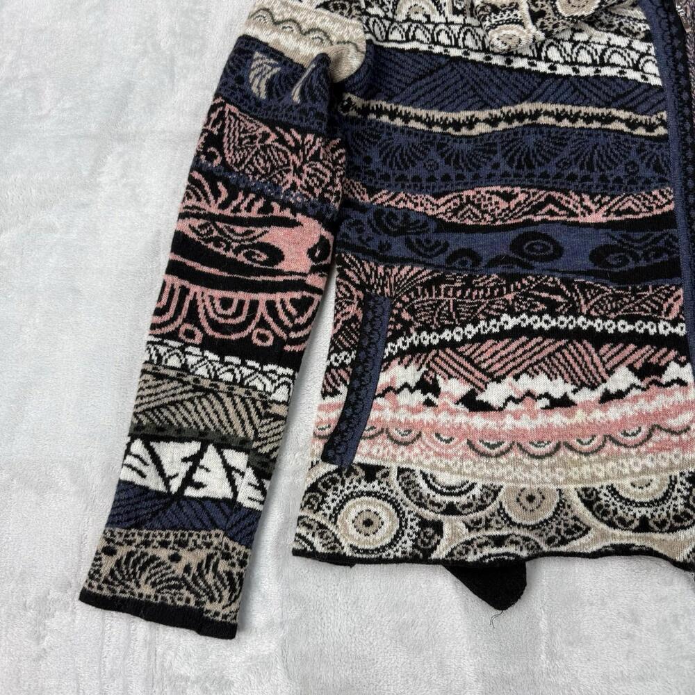 Vintage KOOI Knitwear Lambswool Full Zip Pattern Jacket Women’s M Boho Nordic - Picture 9 of 9